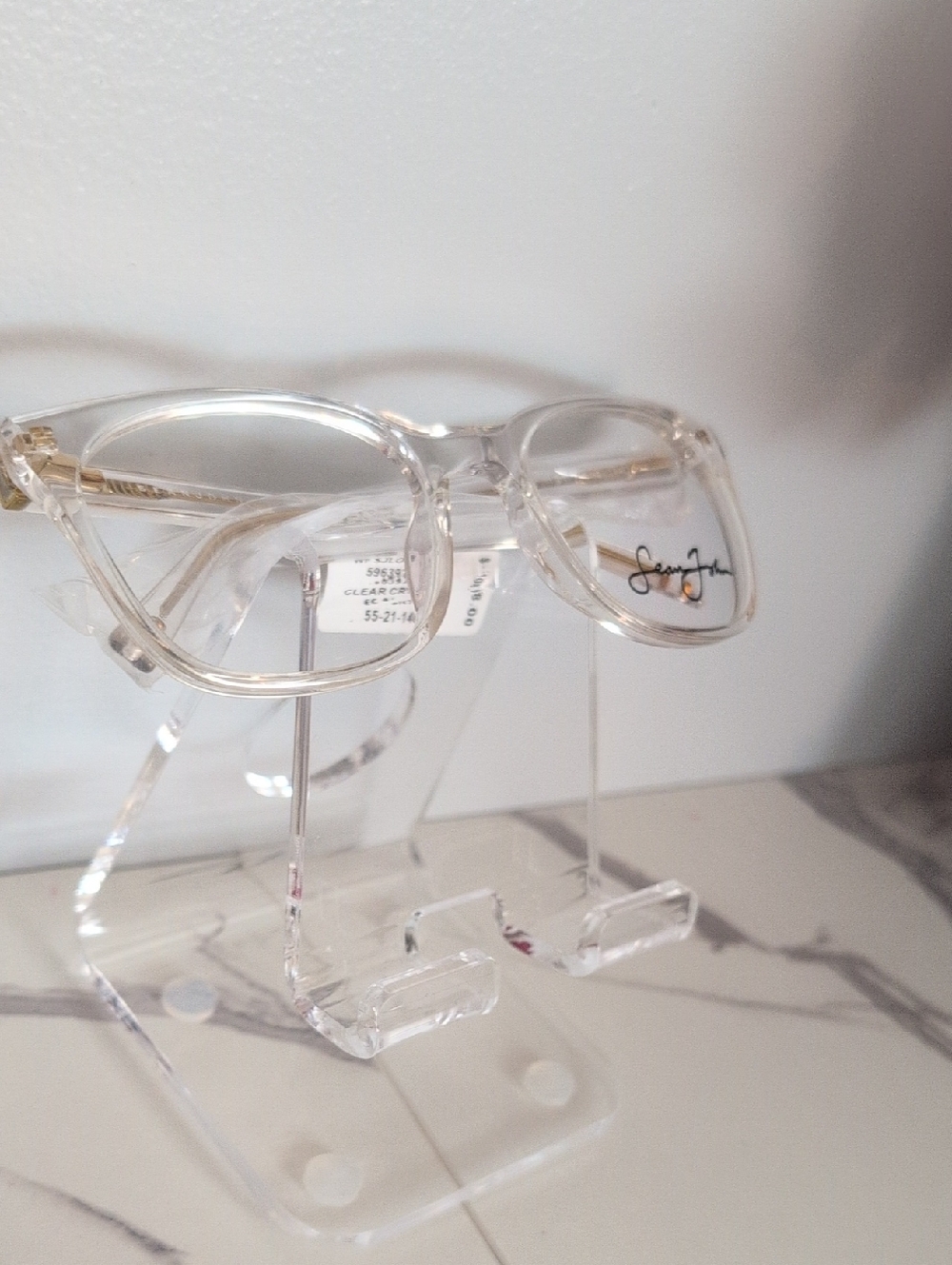 Sean John Clear Eyeglasses with Subtle Gold Accents